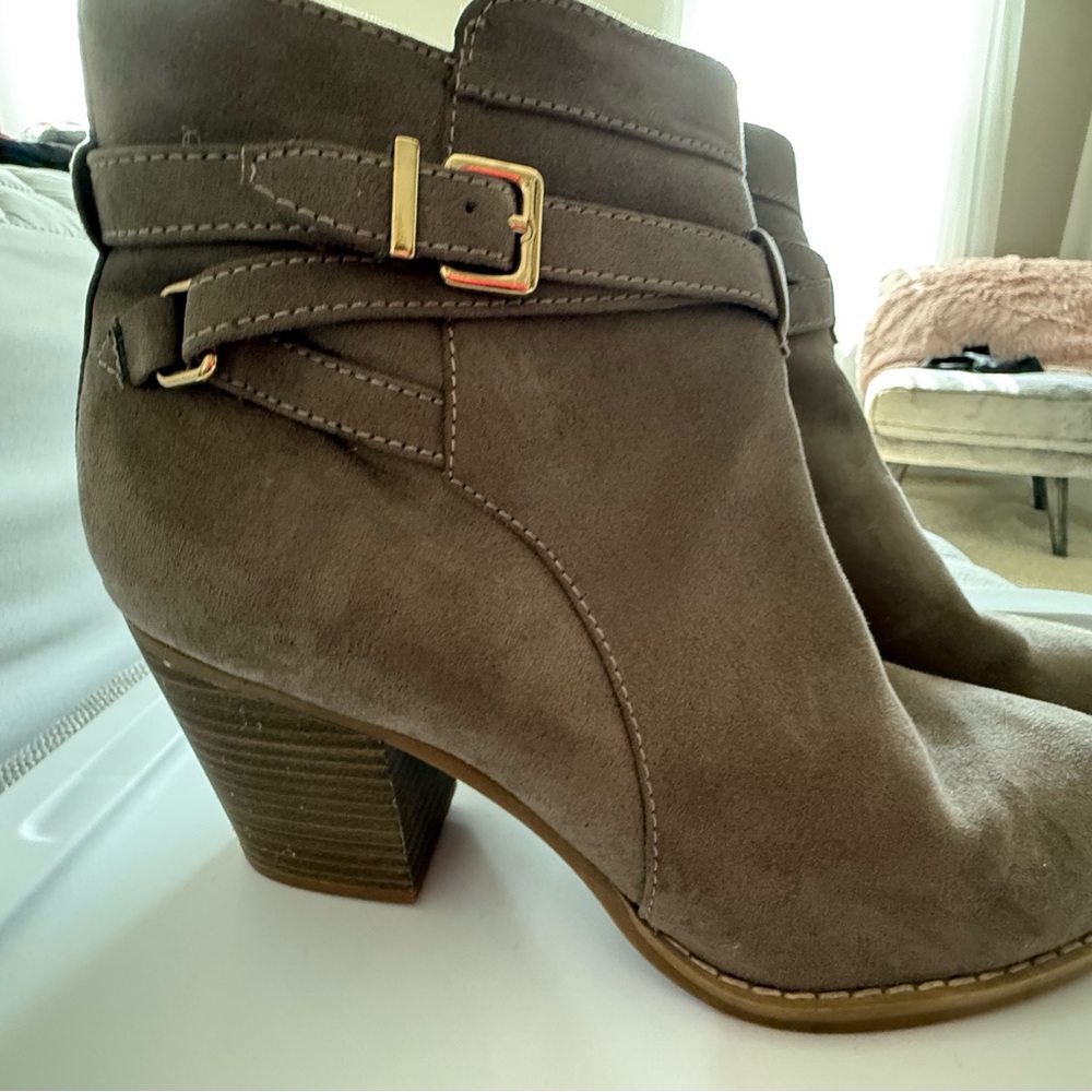 Express Taupe Ankle Booties